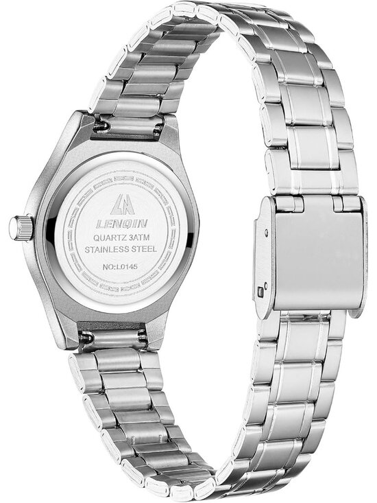 Ln Lenqin Women\'s All Silver Stainless Steel Band Waterproof Quartz Wrist Watch main image 5